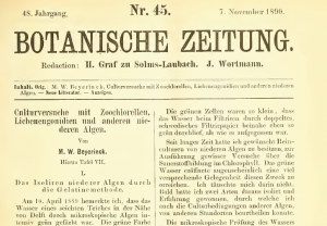 图3.一百多年前的文献，Beijerinck发现小球藻的论著。